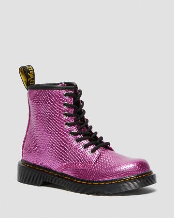 Dr Martens Junior 1460 Reptile Emboss Veterlaarzen Kinderen Roze | NL 135ILH